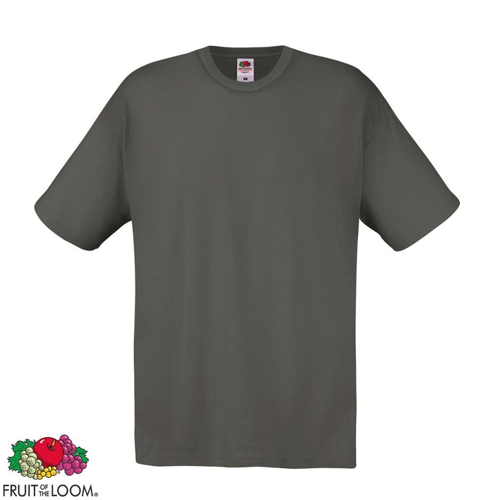5 Fruit of the Loom Original T-shirt 100% Cotton Graphite S